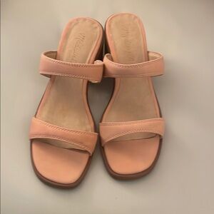 Pink Open Toe Sandals with Slip On Design and Thin Straps
